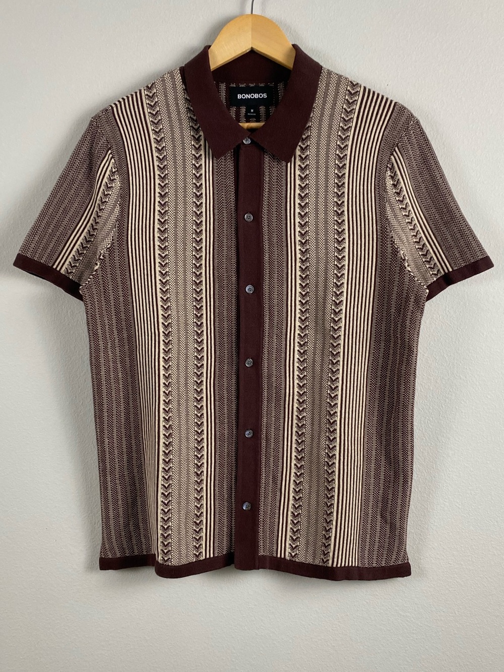 Bonobos Hudson Striped Cabana Sweater Polo | Short Sleeves | Coffee And Cream